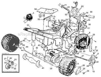 Page A Diagram and Parts List for 76115-84520  Power Wheels Ride-On ATVs